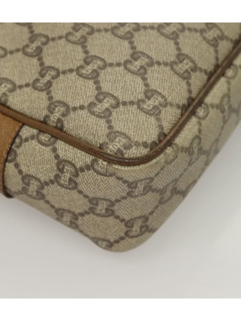 GUCCI GG Plus Supreme Clutch Bag PVC Beige Gold - Picture 13 of 16